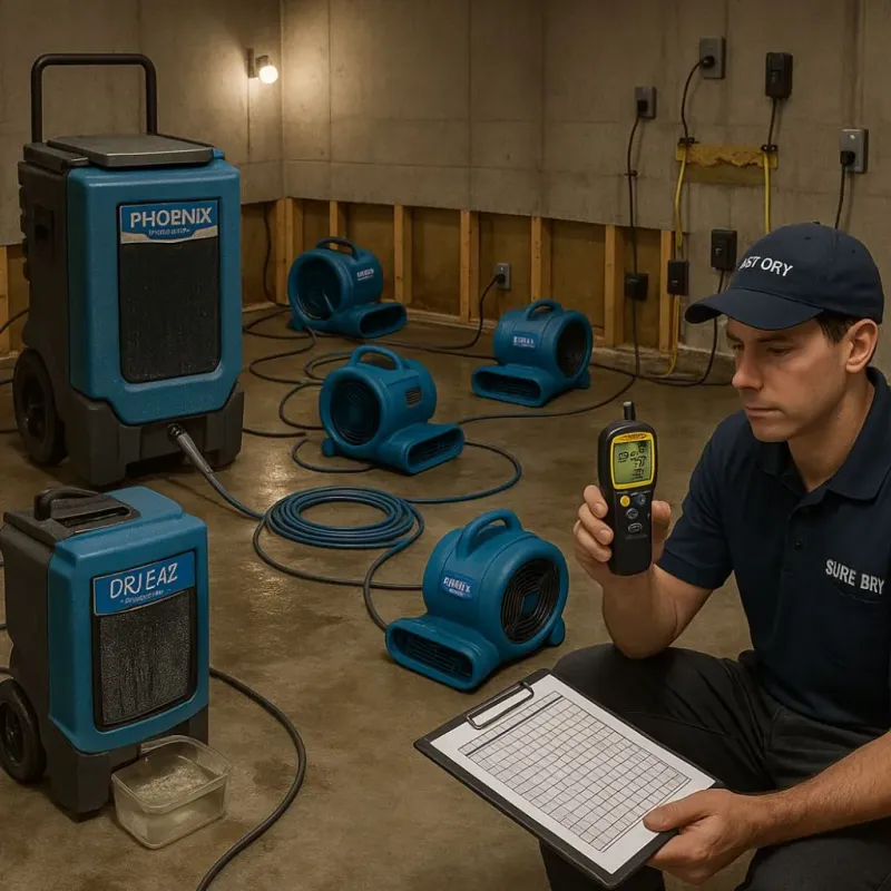 Structural Drying and Dehumidification process in Kings Mills, OH
